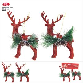 CERF PAILLETÉ AVEC HOUES ET BAIES SET DE 2 PIÈCES