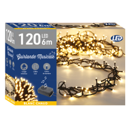 GUIRLANDE MUSICALE 120 LEDS AVEC 8 FONCTIONS D'ÉCLAIRAGE