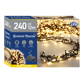 GUIRLANDE MUSICALE 240 LEDS AVEC 8 FONCTIONS D'ÉCLAIRAGE
