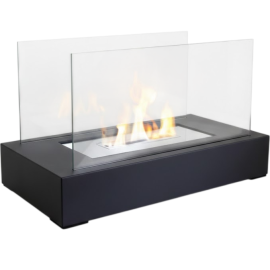 CHEMINÉE MOBILE À L’ÉTHANOL 40X25X10 CM AVEC BRÛLEUR EN ACIER INOXYDABLE 30 CM