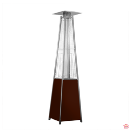 PYRAMIDE CHAUFFANTE DE TERRASSE MARRON GAZ PROPANE BUTANE 13 KW AVEC TUBE EN VERRE FSD-C/M