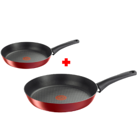 PACK DE 2 POÊLES 24+30 CM EASY START ROUGE TEFAL