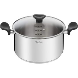 FAITOUT EN INOX AVEC COUVERCLE EN VERRE 24 CM PRIMARY TEFAL