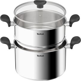 COUSCOUSSIER EN INOX AVEC COUVERCLE EN VERRE 24 CM PRIMARY