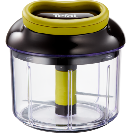 HACHOIR MANUEL TEFAL 5 SECONDES 900ML NOIR AVEC LAMES EN ACIER INOXYDABLE ET BASE ANTIDÉRAPANTE