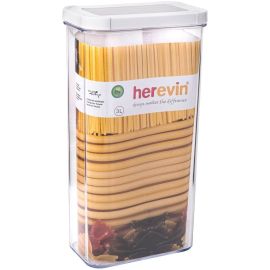 BOÎTE DE RANGEMENT EN PLASTIQUE TRANSPARENT DE 3 LITRES AVEC COUVERCLE BLANC