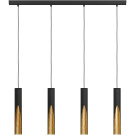 SUSPENSION LED EN ACIER NOIR ET OR BARBOTTO