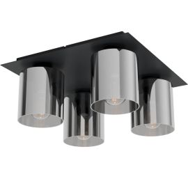 PLAFONNIER EN ACIER NOIR E27 ET VERRE TRANSPARENT GOROSIBA 1 EGLO
