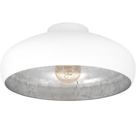 PLAFONNIER EN ACIER BLANC ET ARGENT E27 MOGANO EGLO