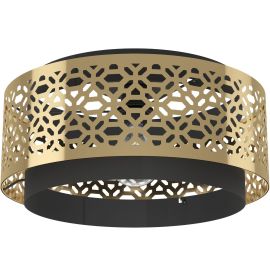 PLAFONNIER EN ACIER NOIR ET LAITON SANDBACH EGLO