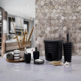 ENSEMBLE DE SALLE DE BAIN 5 PIÈCES PALM GRIS