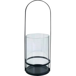 LANTERNE IDAMA EN VERRE ET MÉTAL 30.4X10.8 CM