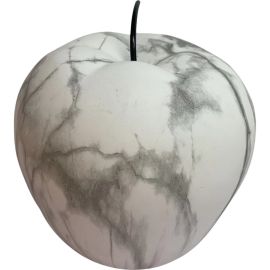POMME DÉCORATIVE EN POLYRÉSINE EFFET MARBRE 16X16X17 CM