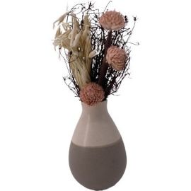 VASE EN CÉRAMIQUE FLEURS SÉCHÉES 20X6 CM