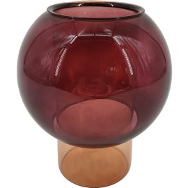 VASE BOULE EN VERRE TEINTÉ DOUBLE PAROI 15X17 CM
