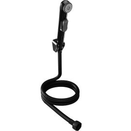 KIT WC HYGIÈNE NOIR 125 CM EN PVC AVEC TUYAUTERIE COMPLÈTE