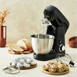 ROBOT PÂTISSIER 4,6 LITRES 1100 WATTS 8 VITESSES AVEC BOL EN ACIER INOXYDABLE MOULINEX NOIR