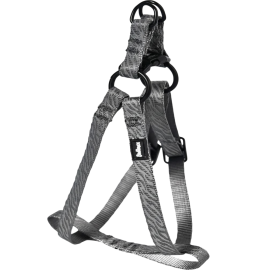 HARNAIS RÉGLABLE RÉFLÉCHISSANT GRIS POUR CHIEN TAILLE L 25 MM 65 À 80 CM