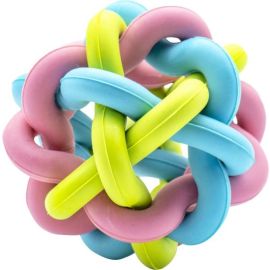 JOUET BALLE POUR CHIEN EN CAOUTCHOUC NATUREL MULTICOLORE DIAMÈTRE 9 CM FUN TOY
