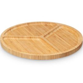 PLATEAU EN BAMBOU AVEC 3 COMPARTIMENTS