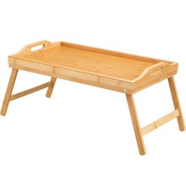 PLATEAU EN BAMBOU POUR PETIT-DÉJEUNER AVEC PIEDS PLIABLES
