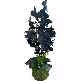 ARBRE ARTIFICIEL ORCHIDÉE NOIRE EN POT HAUTEUR 95 CM