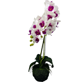 POT AVEC FLEUR ARTIFICIELLE EN PLASTIQUE HAUTEUR 60 CM