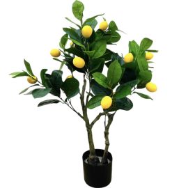 PETIT ARBRE CITRONNIER ARTIFICIEL EN POT HAUTEUR 80 CM