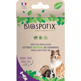 PIPETTES RÉPULSIVES ANTIPARASITAIRES POUR GRAND CHIEN L XL PLUS DE 20 KG À BASE D’HUILES ESSENTIELLES