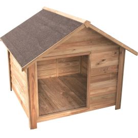 NICHE POUR CHIEN EN BOIS GRAND MODÈLE 1200 X 1140 X 1005 MM AVEC TOIT À DEUX PANS