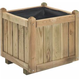 BAC À FLEURS CARRÉ EN BOIS VENDÔME 52L 46 X 46 X H44 CM AVEC BOIS TRAITÉ