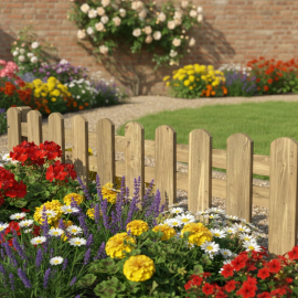 BORDURE DE JARDIN EN BOIS TRAITÉ AUTOCLAVE PIN SYLVESTRE 60 CM HAUTEUR 15 À 30 CM SIENNA