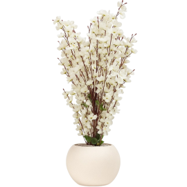 PLANTE DÉCORATIVE SOURIS BLANCHE ARTIFICIELLE 60 CM AVEC POT ET GALETS