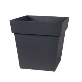 POT DE FLEURS CARRÉ EN POLYPROPYLÈNE 32 CM GRIS ANTHRACITE