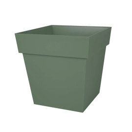 POT CARRÉ TOSCANE 32 CM VERT LAURIER EN POLYPROPYLÈNE RÉSISTANT