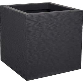 POT CARRÉ EN POLYPROPYLÈNE GRAPHIT UP 29,5 CM ANTHRACITE 21 L EDA