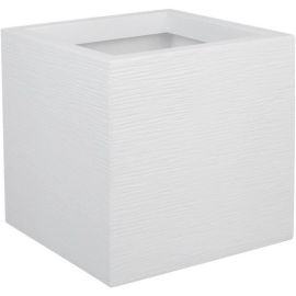 POT CARRÉ EN POLYPROPYLÈNE GRAPHIT UP 29,5 CM BLANC CÉRUSÉ 21 L EDA