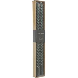 SET DE 2 BOUGIES LONGUES DÉCORATIVES VERTES 30 CM