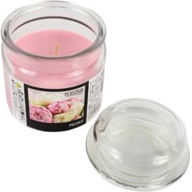 BOUGIE PARFUMÉE EN VERRE AVEC COUVERCLE PARFUM PIVOINE COULEUR ROSE 12 CM GALA