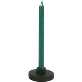 LOT DE 12 BOUGIES LONGUES TINY EN CIRE VERT FONCÉ 14 CM