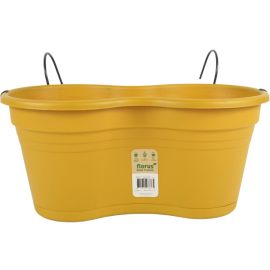 JARDINIÈRE AVEC CROCHET 37 CM EN PLASTIQUE JAUNE FLORUS