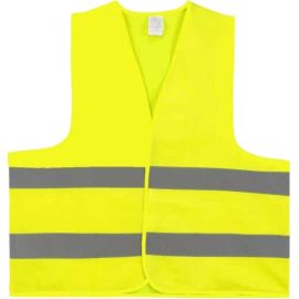 GILET DE SÉCURITÉ HAUTE VISIBILITÉ JAUNE POUR ADULTE TAILLE STANDARD AVEC BANDES RÉFLÉCHISSANTES