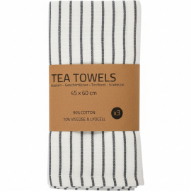 LOT DE 3 TORCHONS DE CUISINE 45X60 CM EN COTON, VISCOSE ET LYOCELL