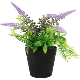 PLANTE LAVANDE ARTIFICIELLE EN POT 24 CENTIMÈTRES AVEC TROIS BRANCHES