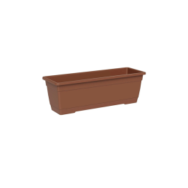JARDINIÈRE RECTANGULAIRE BIRKA 40 CM TERRACOTTA AVEC SOUCOUPE INTÉGRÉE TERA