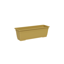JARDINIÈRE RECTANGULAIRE BIRKA 40 CM OCRE AVEC SOUCOUPE INTÉGRÉE TERA