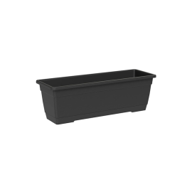 JARDINIÈRE RECTANGULAIRE BIRKA 50 CM ANTHRACITE AVEC SOUCOUPE INTÉGRÉE TERA