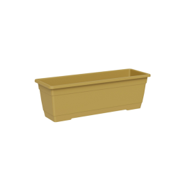 JARDINIÈRE RECTANGULAIRE BIRKA 50 CM OCRE AVEC SOUCOUPE INTÉGRÉE TERA