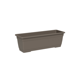 JARDINIÈRE RECTANGULAIRE BIRKA 50 CM SABLE AVEC SOUCOUPE INTÉGRÉE TERA
