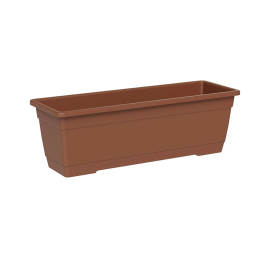 JARDINIÈRE RECTANGULAIRE BIRKA 60 CM TERRACOTTA AVEC SOUCOUPE INTÉGRÉE TERA